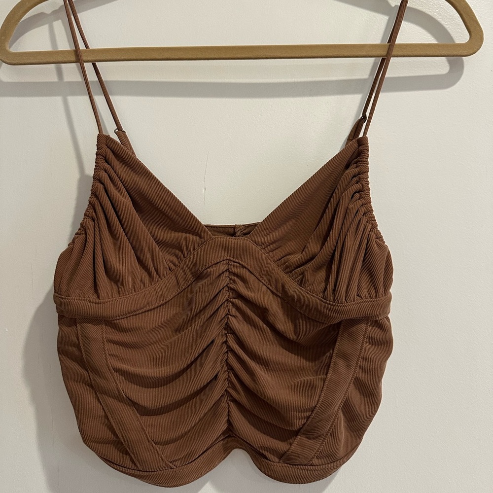 Brown Cropped Tank Top